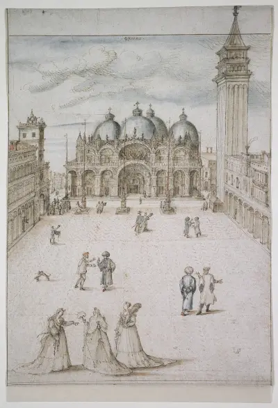 Markusplatsen i Venedig av Joris Hoefnagel