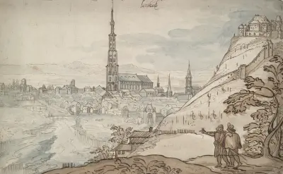 Utsikt över Landshut av Joris Hoefnagel