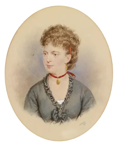 Bildnis einer jungen Frau (Tochter Nestroy) av Josef Kriehuber