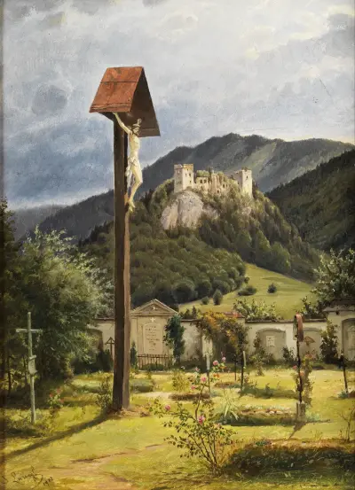 Utsikt över S:t Gallens kyrkogård av Josef Langl