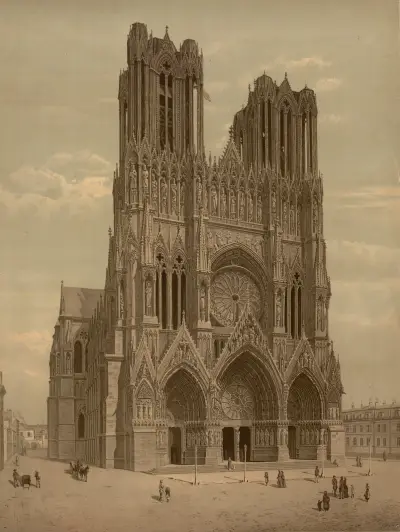 Katedralen Notre-Dame i Reims av Josef Langl