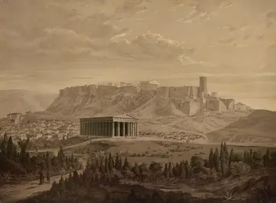 Akropolis i Aten, norra sidan av Josef Langl