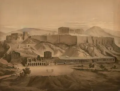 Akropolis i Aten, södra sidan av Josef Langl