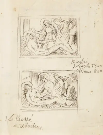 Zwei Studien für eine Pietà von Arthur-Joseph Gueniot