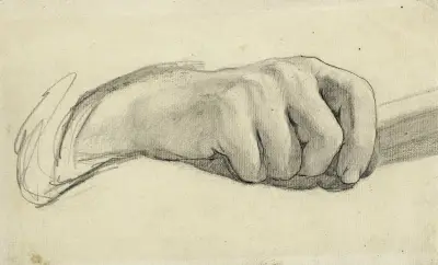 Anatomisk studie. Höger hand som håller en stav av Arthur-Joseph Gueniot