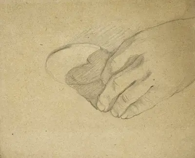 Anatomisk studie. Vänster hand med skugga av Arthur-Joseph Gueniot