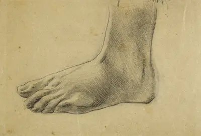 Anatomisk studie. Vänster fot, plant av Arthur-Joseph Gueniot