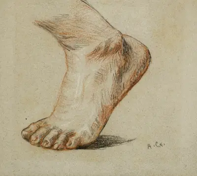 Anatomische Studie. Linker Fuß, auf der Zehenspitze ruhend von Arthur-Joseph Gueniot