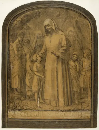 Etude pour un bas-relief Mère Javouhey missionnaire av Arthur-Joseph Gueniot