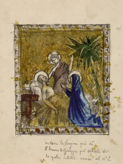 Studie till tavlan Den helige Josefs död av Arthur-Joseph Gueniot