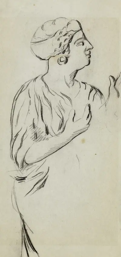 Frau im Profil nach rechts von Arthur-Joseph Gueniot