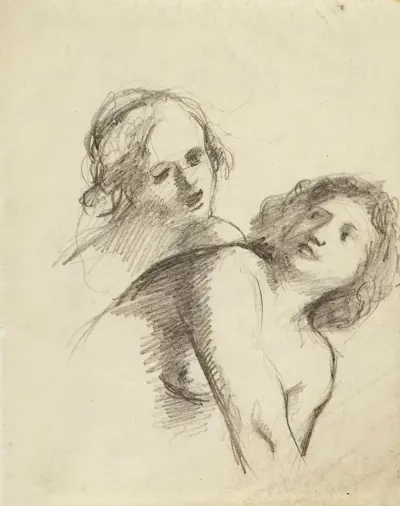 Studienblatt mit zwei Frauen von Arthur-Joseph Gueniot