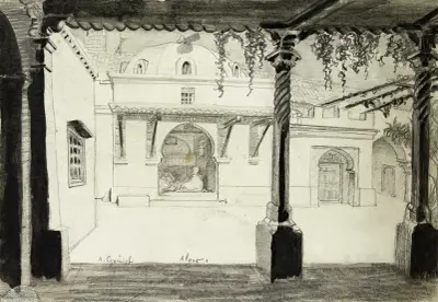 Intérieur de cour à Alger, Arthur-Joseph Gueniot