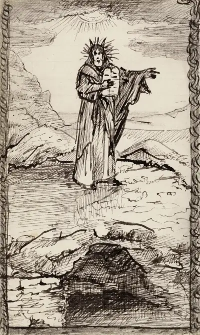 Mose bärande lagtavlorna av Arthur-Joseph Gueniot