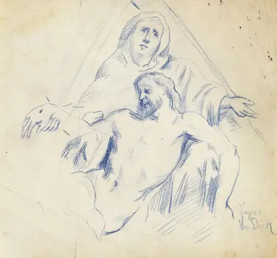 Pietà efter Van Dyck av Arthur-Joseph Gueniot