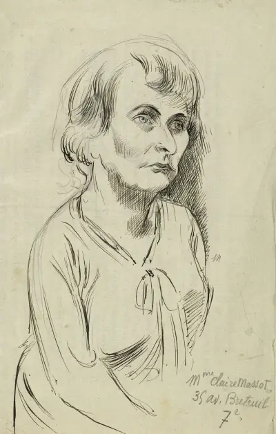 Porträt von Madame Claire Massot von Arthur-Joseph Gueniot
