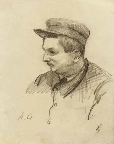 Porträtt av man med keps av Arthur-Joseph Gueniot