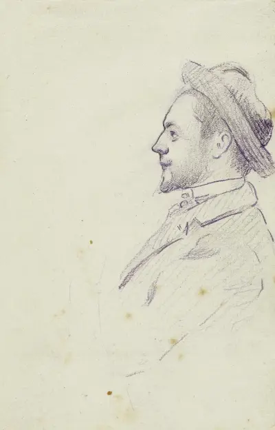 Porträtt av man i bröstbild av Arthur-Joseph Gueniot