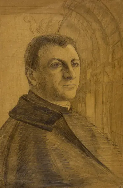 Porträtt av en präst av Arthur-Joseph Gueniot