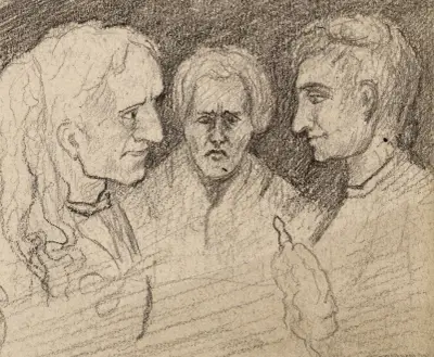 Drei Frauenporträts von Arthur-Joseph Gueniot