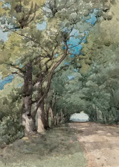 Allé i skogsmark av Henri-Joseph Harpignies
