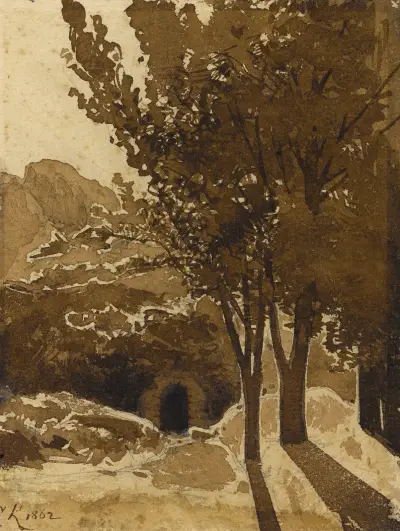 Ingång till källaren av Henri-Joseph Harpignies