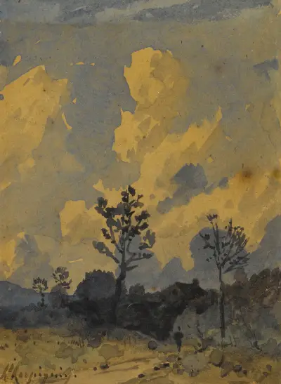 Le chemin dans la forêt av Henri-Joseph Harpignies