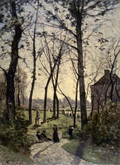 Le jardin du Luxembourg av Henri-Joseph Harpignies