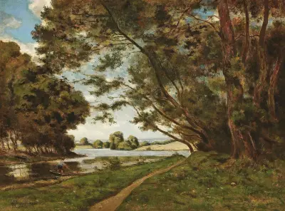 Stigen vid floden av Henri-Joseph Harpignies