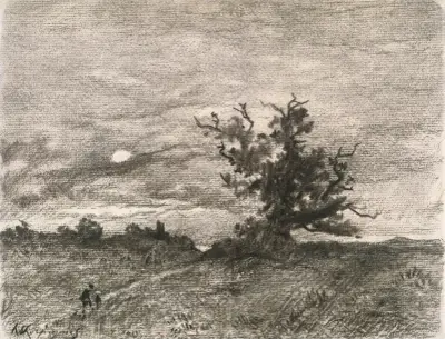 Månskenslandskap av Henri-Joseph Harpignies