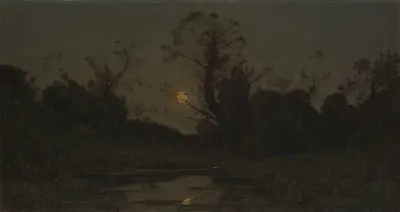 Månuppgång av Henri-Joseph Harpignies