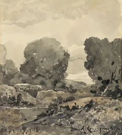 Pejzaż, 1902, Henri-Joseph Harpignies