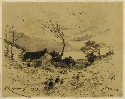 Landskap från Saint-Privé av Henri-Joseph Harpignies