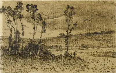Landskap från Saint-Privé av Henri-Joseph Harpignies