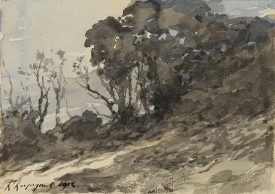 Paysage (arbustes), 1912 av Henri-Joseph Harpignies