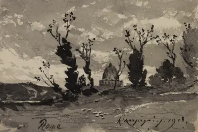 Litet landskap av Henri-Joseph Harpignies