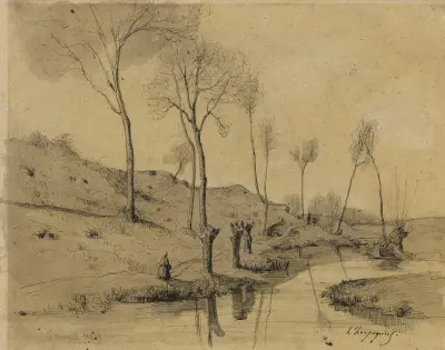Flod av Henri-Joseph Harpignies