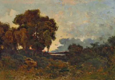 Solnedgång över Allier av Henri-Joseph Harpignies