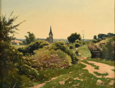 Temps de soleil à Saint-Privé av Henri-Joseph Harpignies