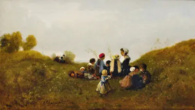 Barnens promenad av Henri-Joseph Harpignies