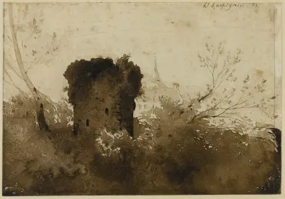 Ruinlandskap av Henri-Joseph Harpignies