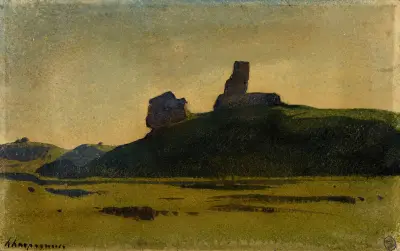 En ruin på en kulle av Henri-Joseph Harpignies