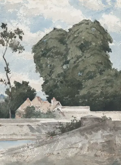 Utsikt från murarna i Chartres av Henri-Joseph Harpignies