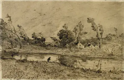 Byn av Henri-Joseph Harpignies