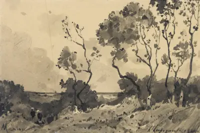 Vue de Menton av Henri-Joseph Harpignies