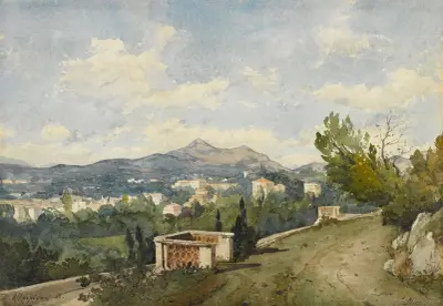 Vy av Nice av Henri-Joseph Harpignies