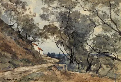 Vy från trakten av Menton av Henri-Joseph Harpignies