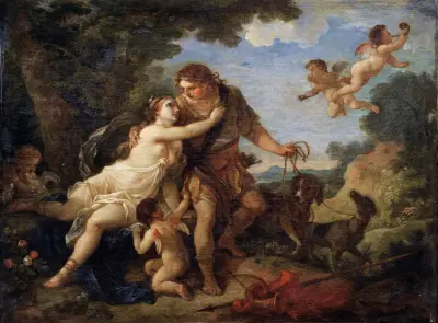 Venus And adonis av Charles-Joseph Natoire