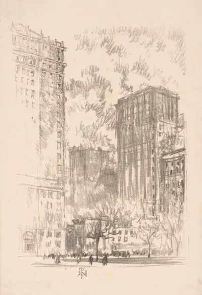 Battery Park av Joseph Pennell