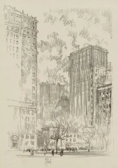 Battery Park, 1905 – č. 1, Joseph Pennell